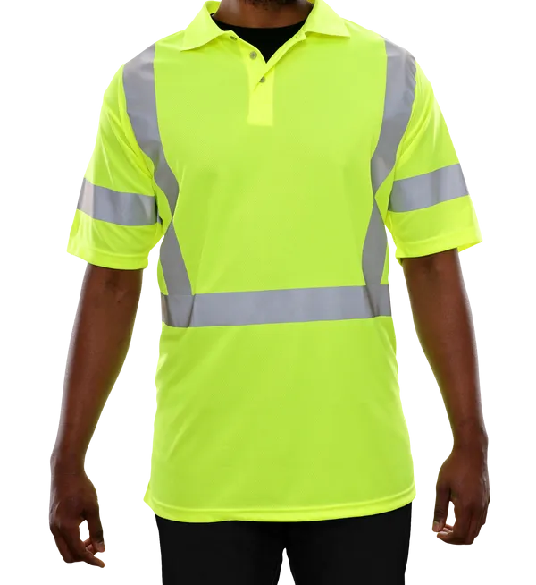 304STLM Hi-Vis Lime Birdseye Polo Shirt