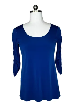 3/4 ruched sleeve lined tunic