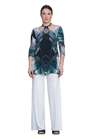 3/4 Sleeve Cord Neckline Tunic