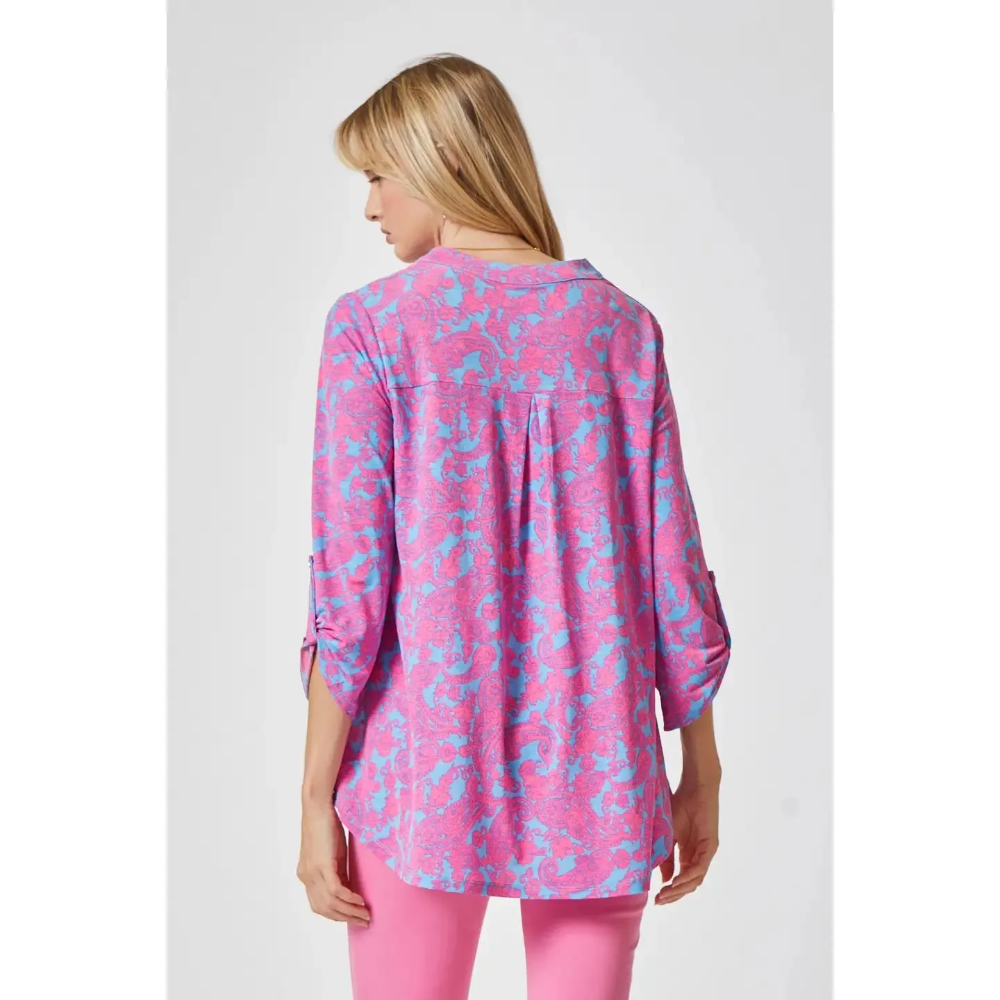 3/4 Sleeve Lizzy Medallion Wrinkle Free Blouse