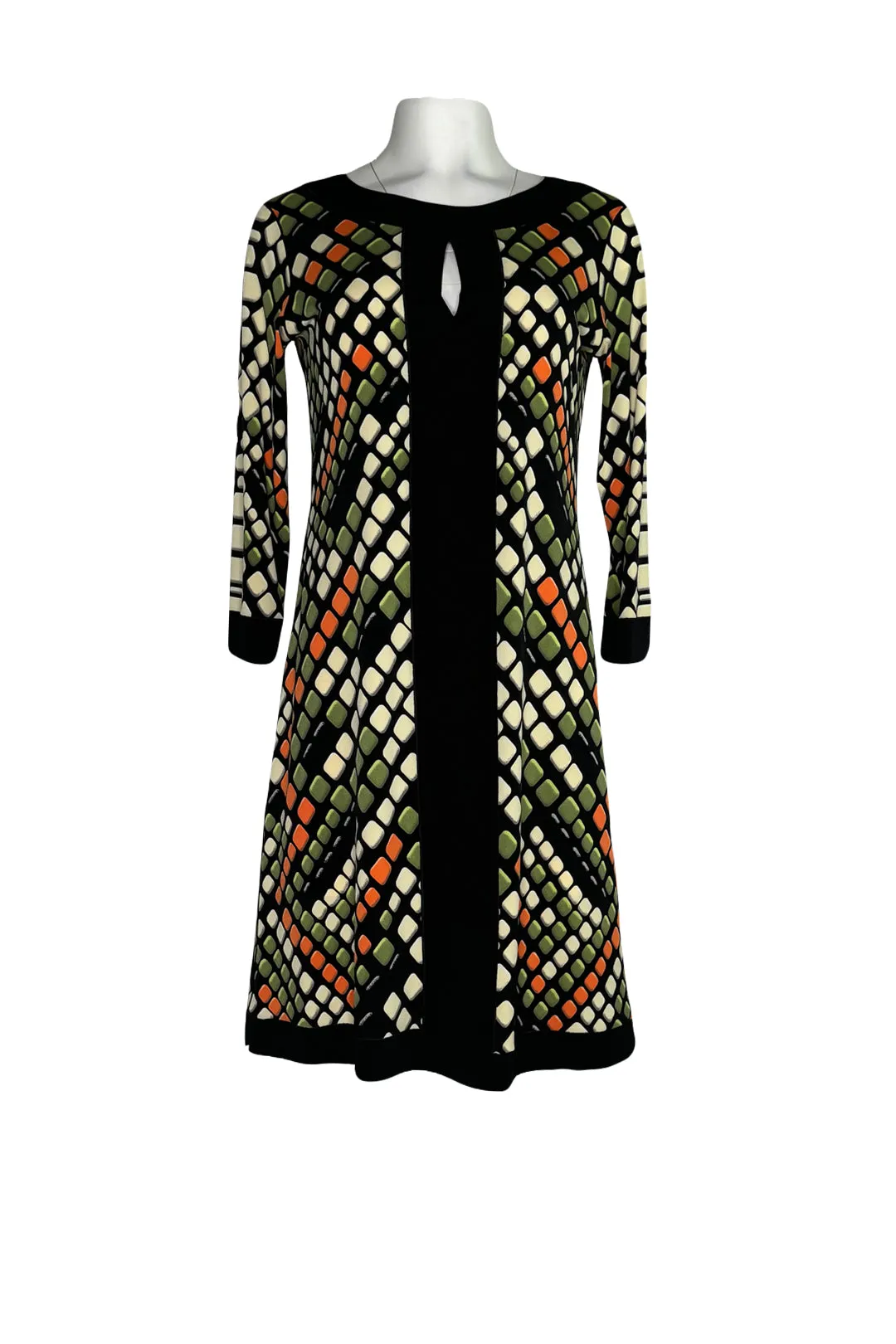 Banded keyhole single layer knee length dress