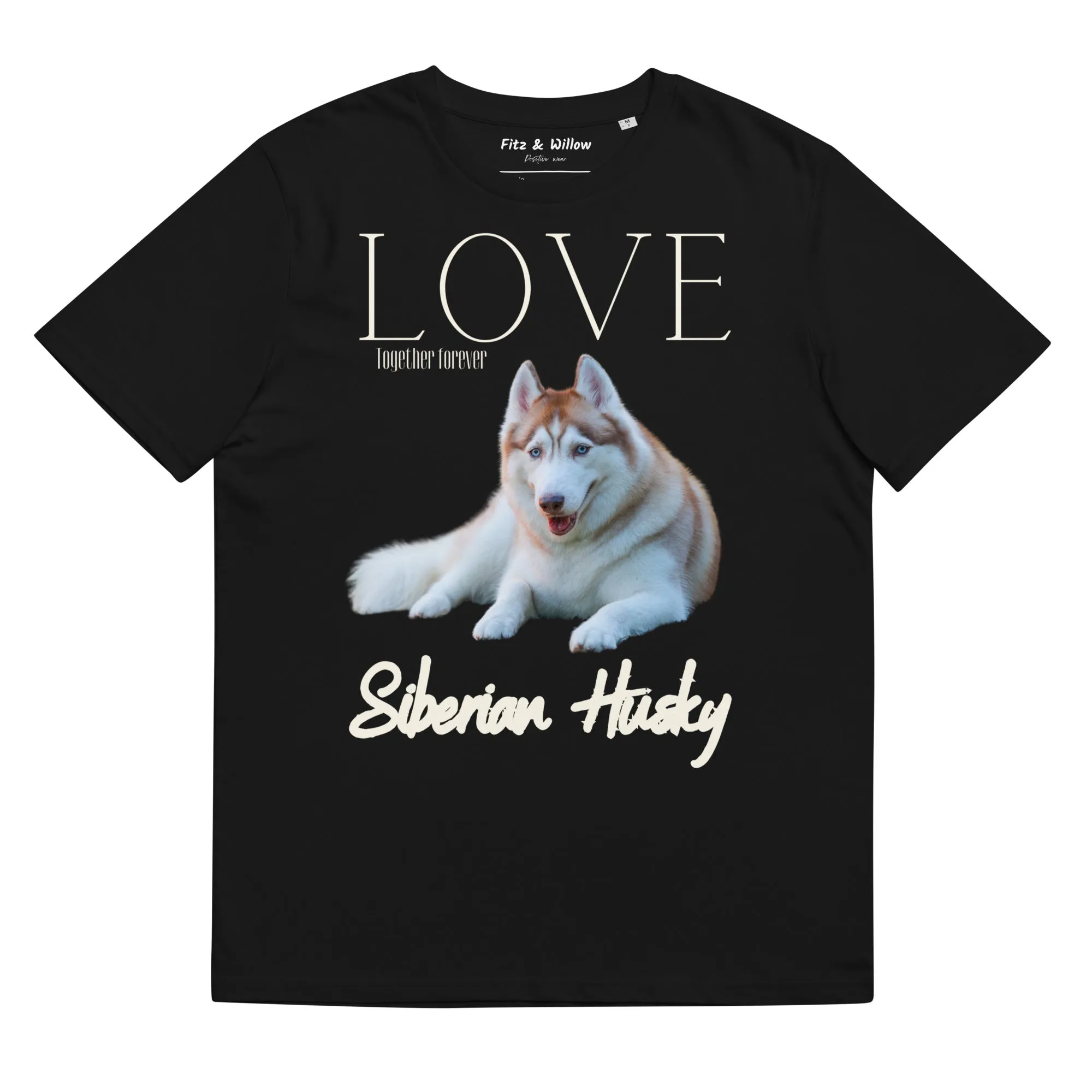 Brown Siberian Husky organic cotton t-shirt