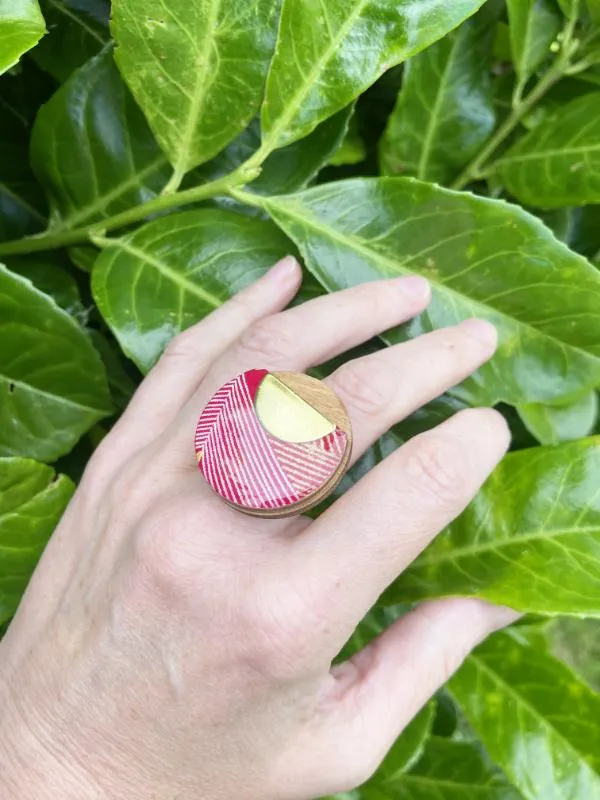 Fashion Ring in Red & Yellow