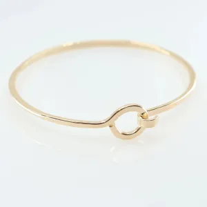 Forged Heavy Gauge Bangle with Circle Clasp