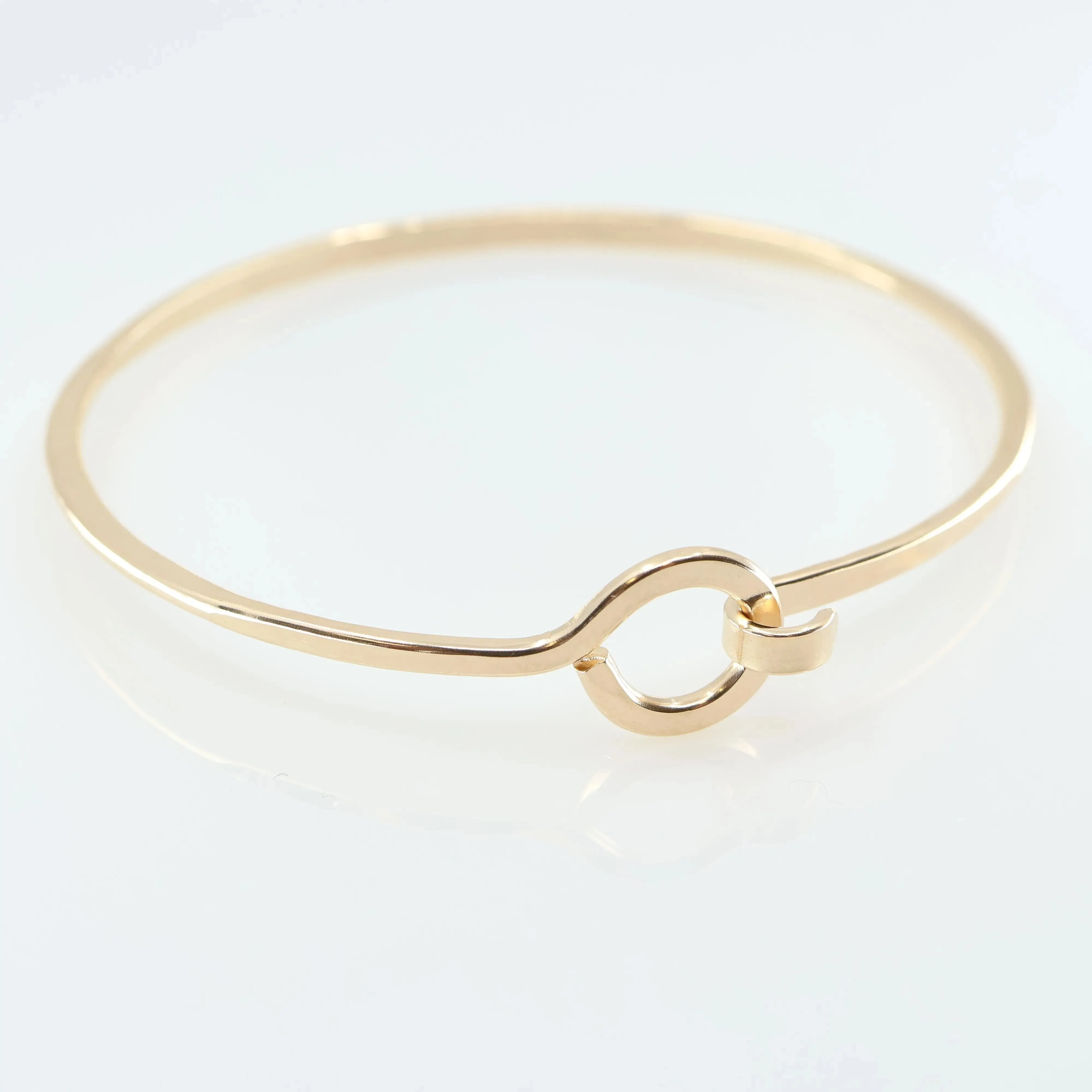 Forged Heavy Gauge Bangle with Circle Clasp