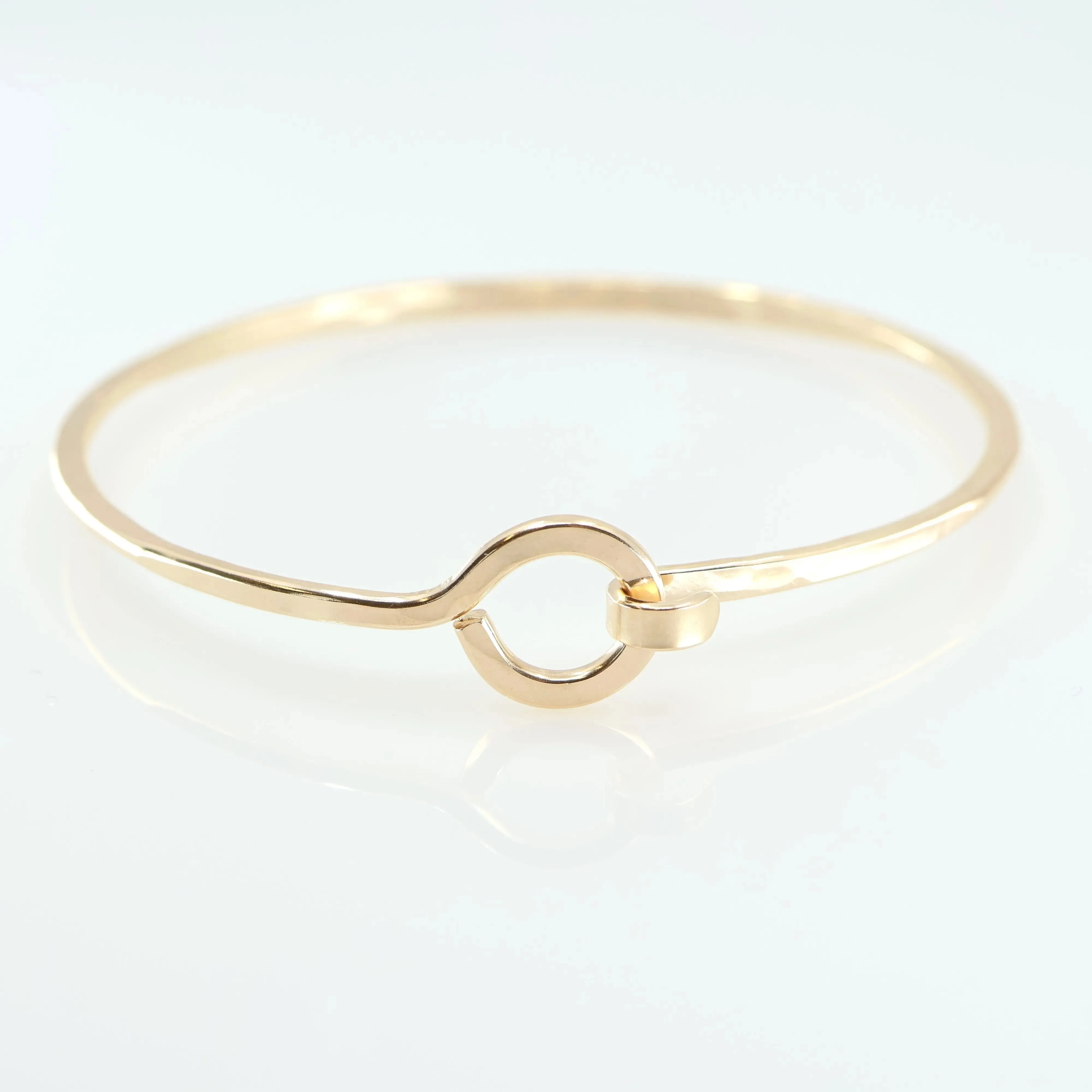 Forged Heavy Gauge Bangle with Circle Clasp