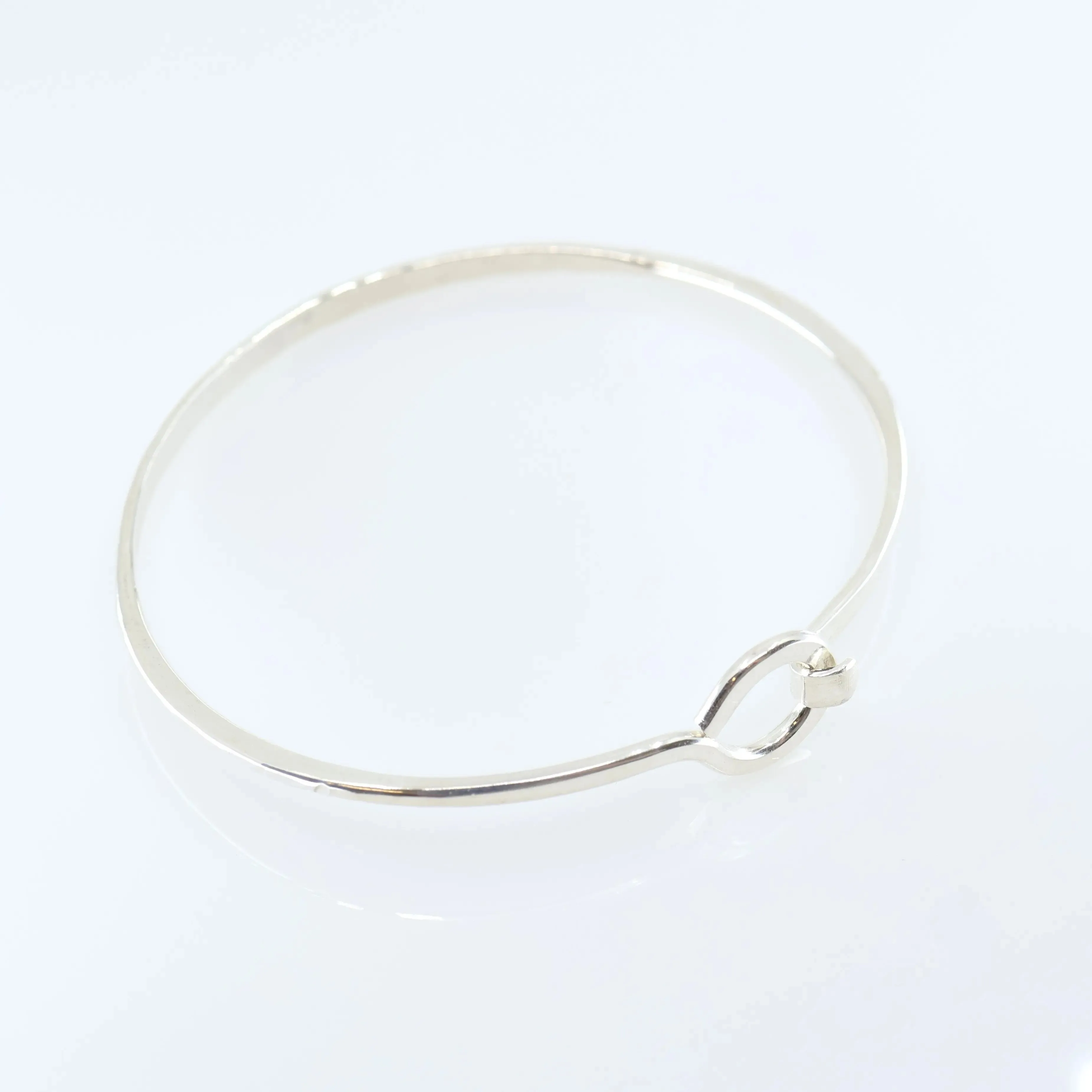 Forged Heavy Gauge Bangle with Circle Clasp