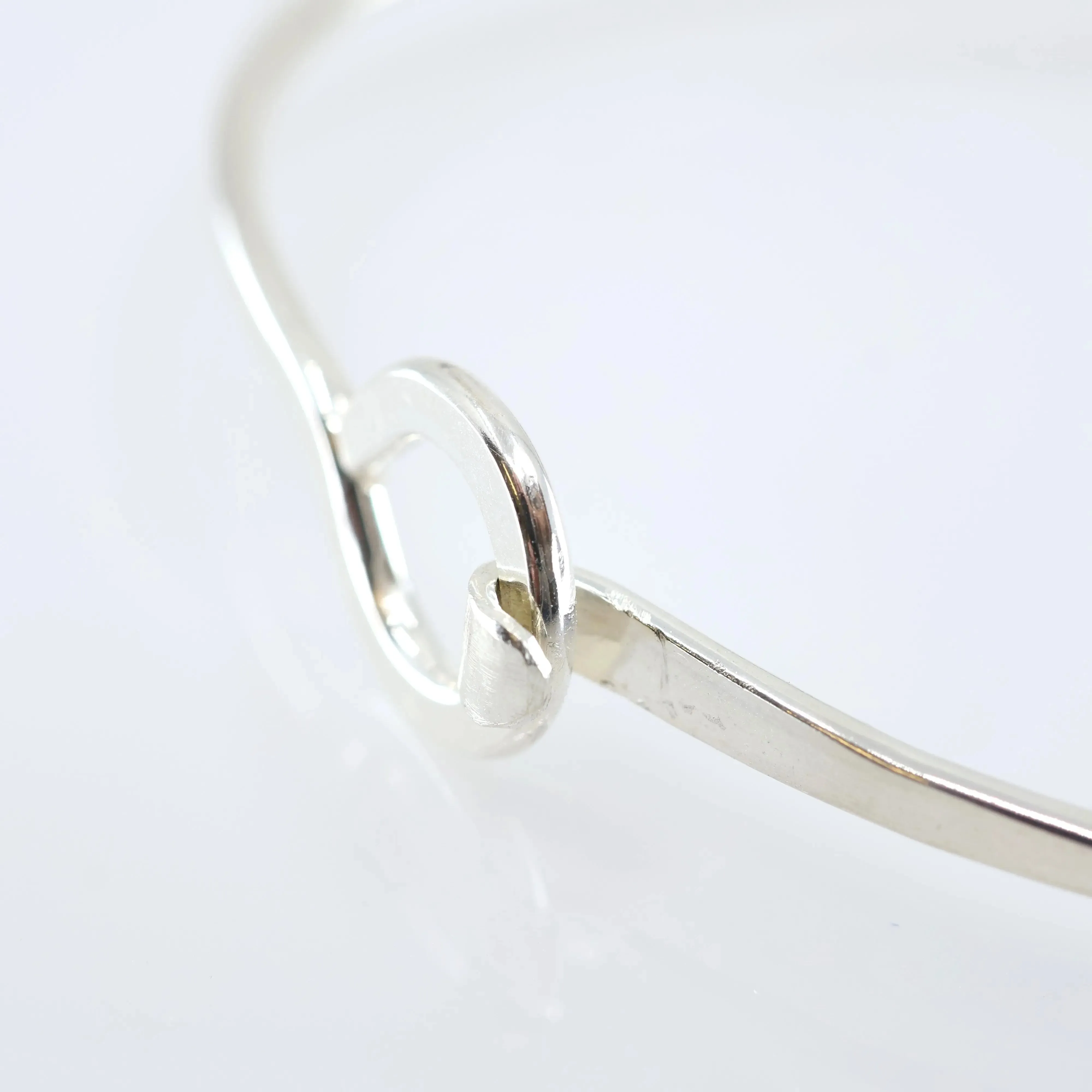 Forged Heavy Gauge Bangle with Circle Clasp