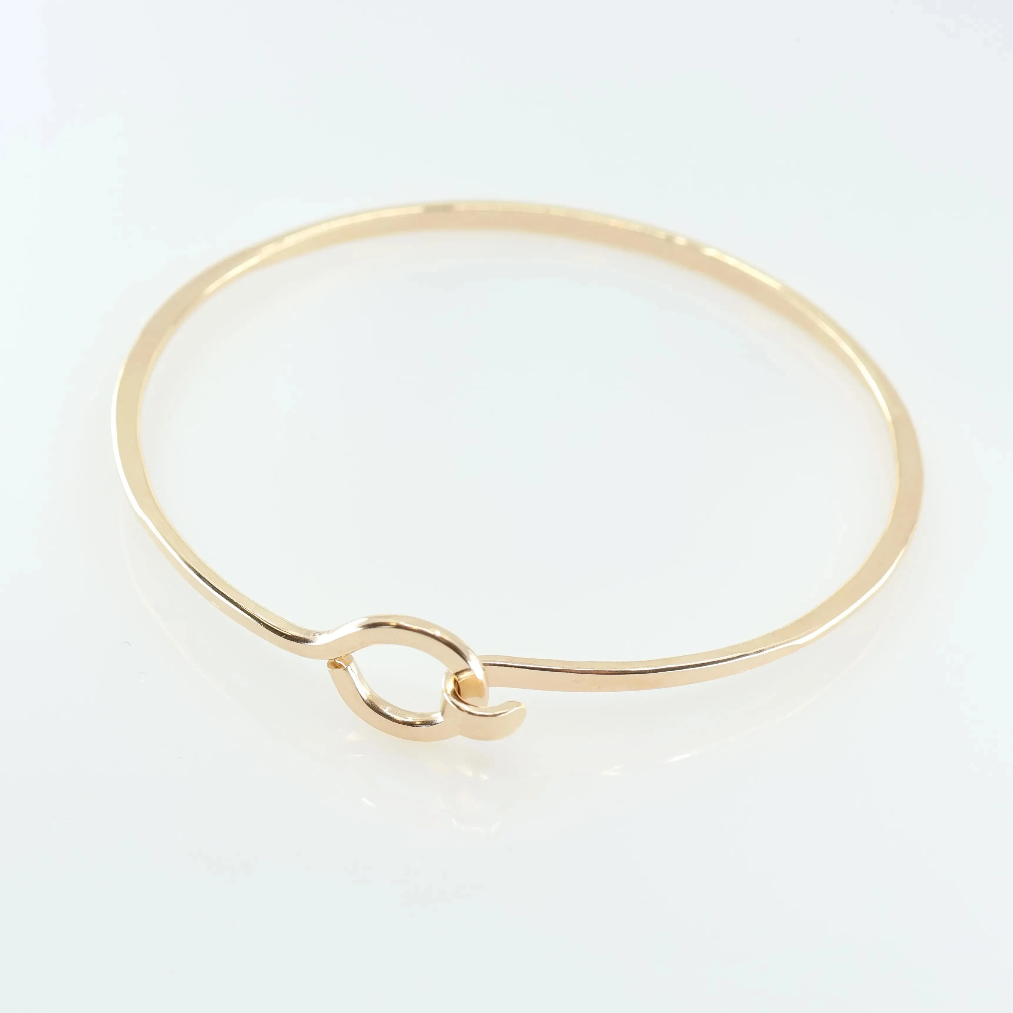 Forged Heavy Gauge Bangle with Circle Clasp