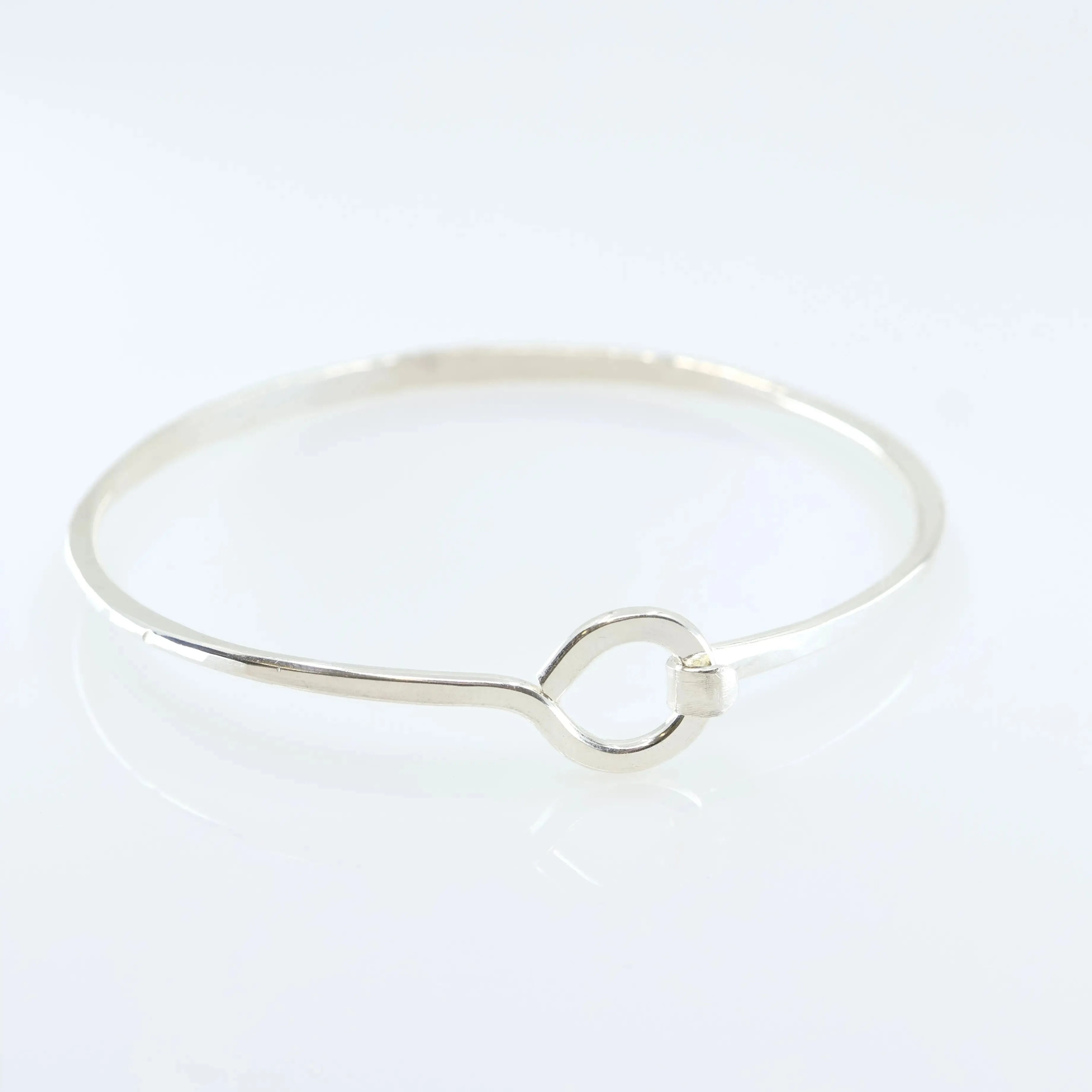 Forged Heavy Gauge Bangle with Circle Clasp