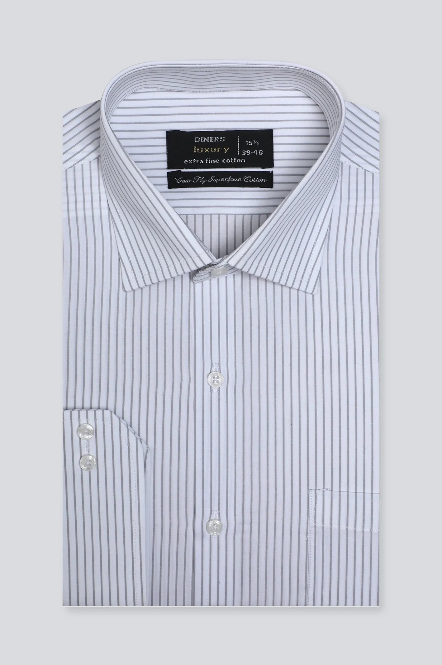 Grey Pinstripe Formal Shirt