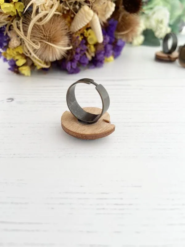 Handmade Love Heart Ring in Green & Red