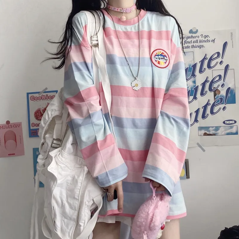 Harajuku Embroidery Girl T-Shirt