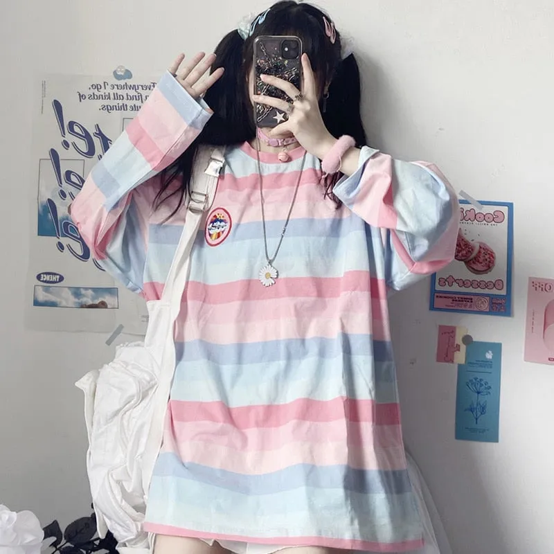 Harajuku Embroidery Girl T-Shirt
