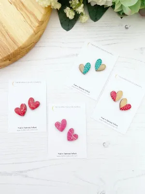 Lopsided Heart Stud Earrings