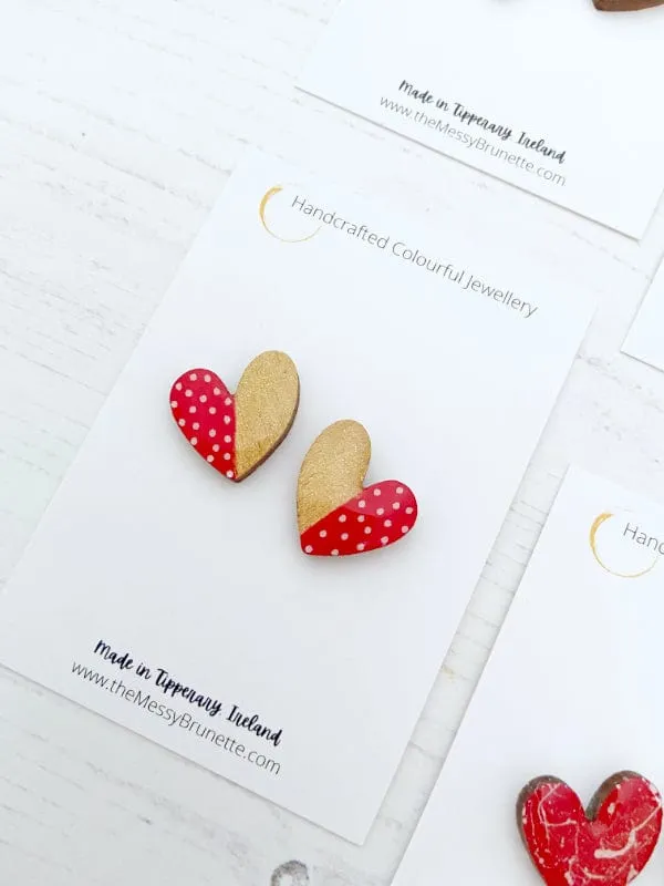 Lopsided Heart Stud Earrings