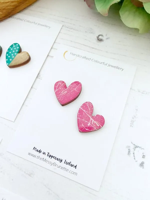 Lopsided Heart Stud Earrings