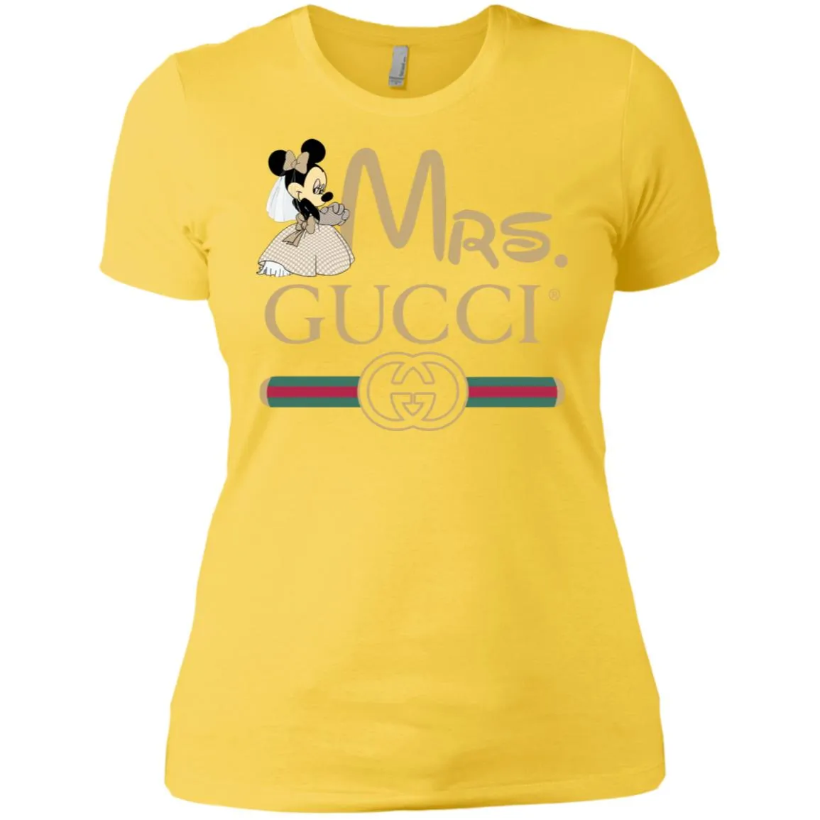 Mrs Minnie Gucci Couple Disney Shirt Valentine's Day T-shirt Women Cotton T-Shirt