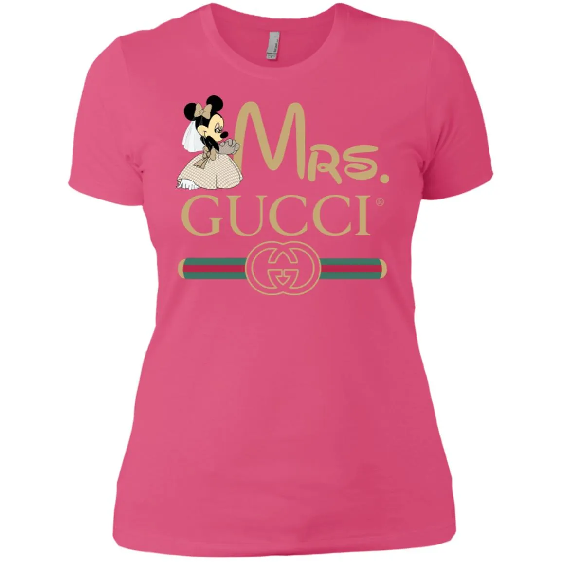 Mrs Minnie Gucci Couple Disney Shirt Valentine's Day T-shirt Women Cotton T-Shirt