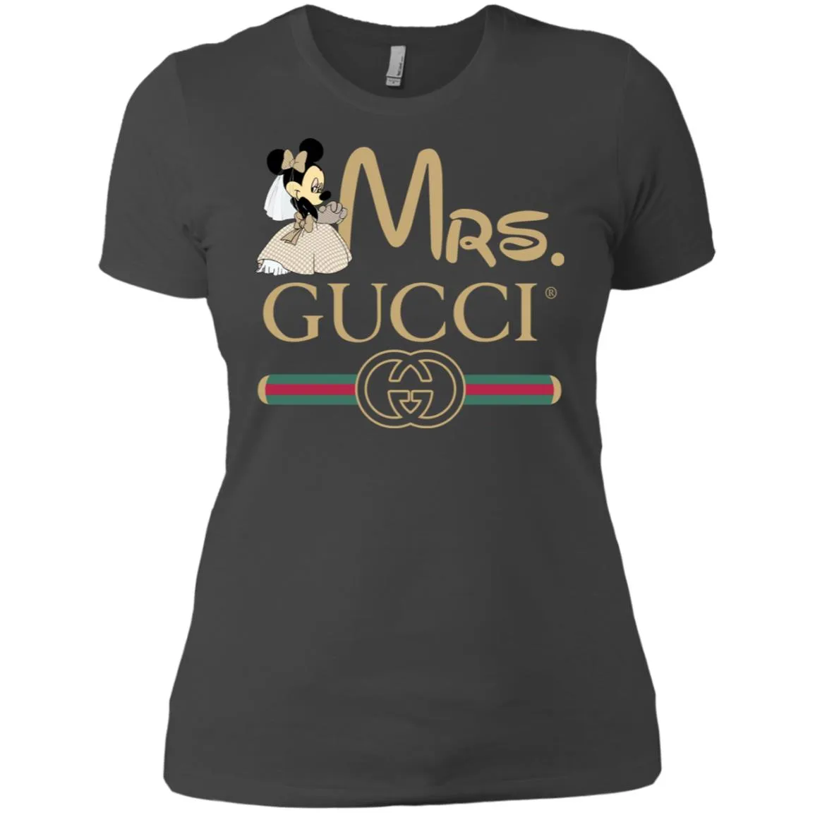 Mrs Minnie Gucci Couple Disney Shirt Valentine's Day T-shirt Women Cotton T-Shirt