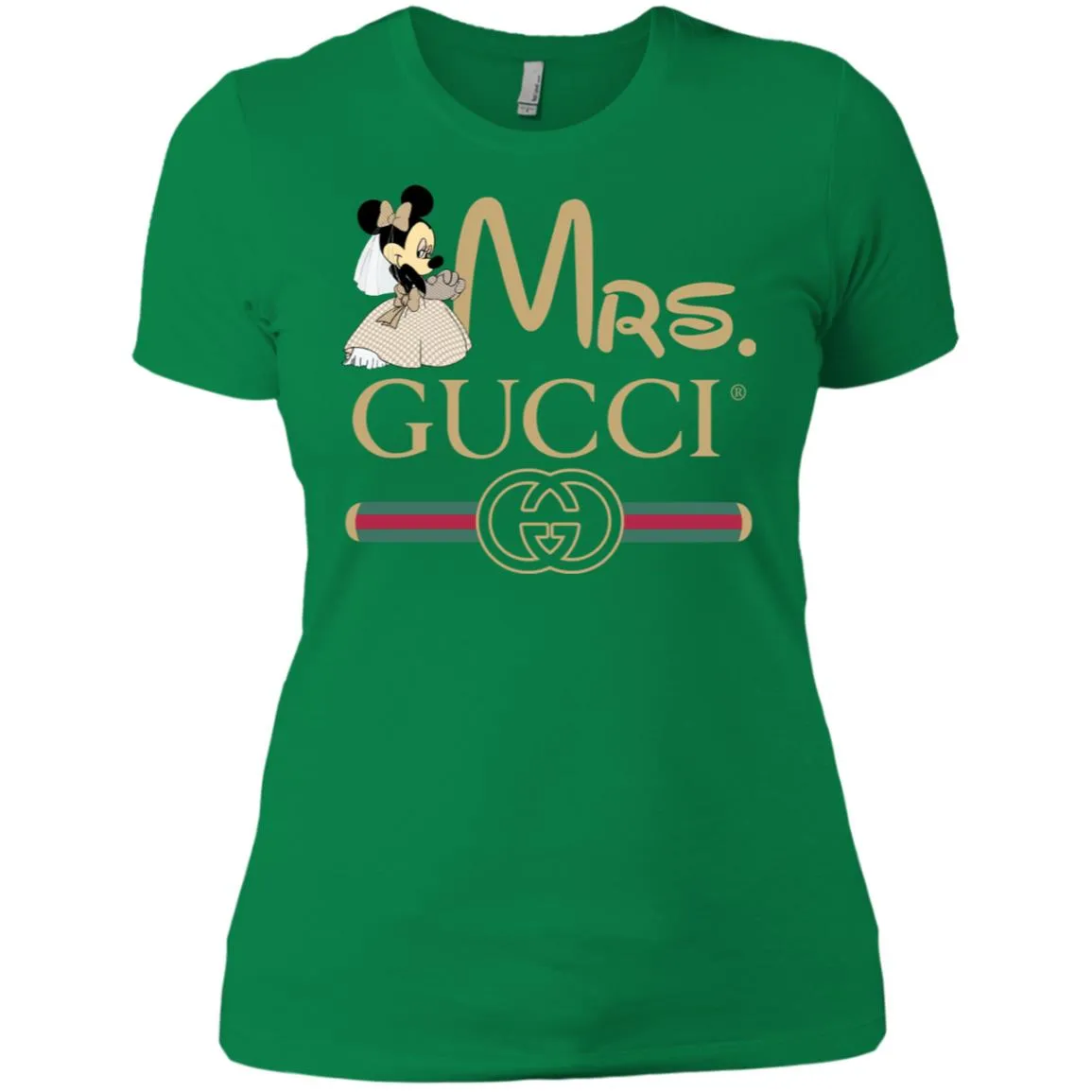 Mrs Minnie Gucci Couple Disney Shirt Valentine's Day T-shirt Women Cotton T-Shirt