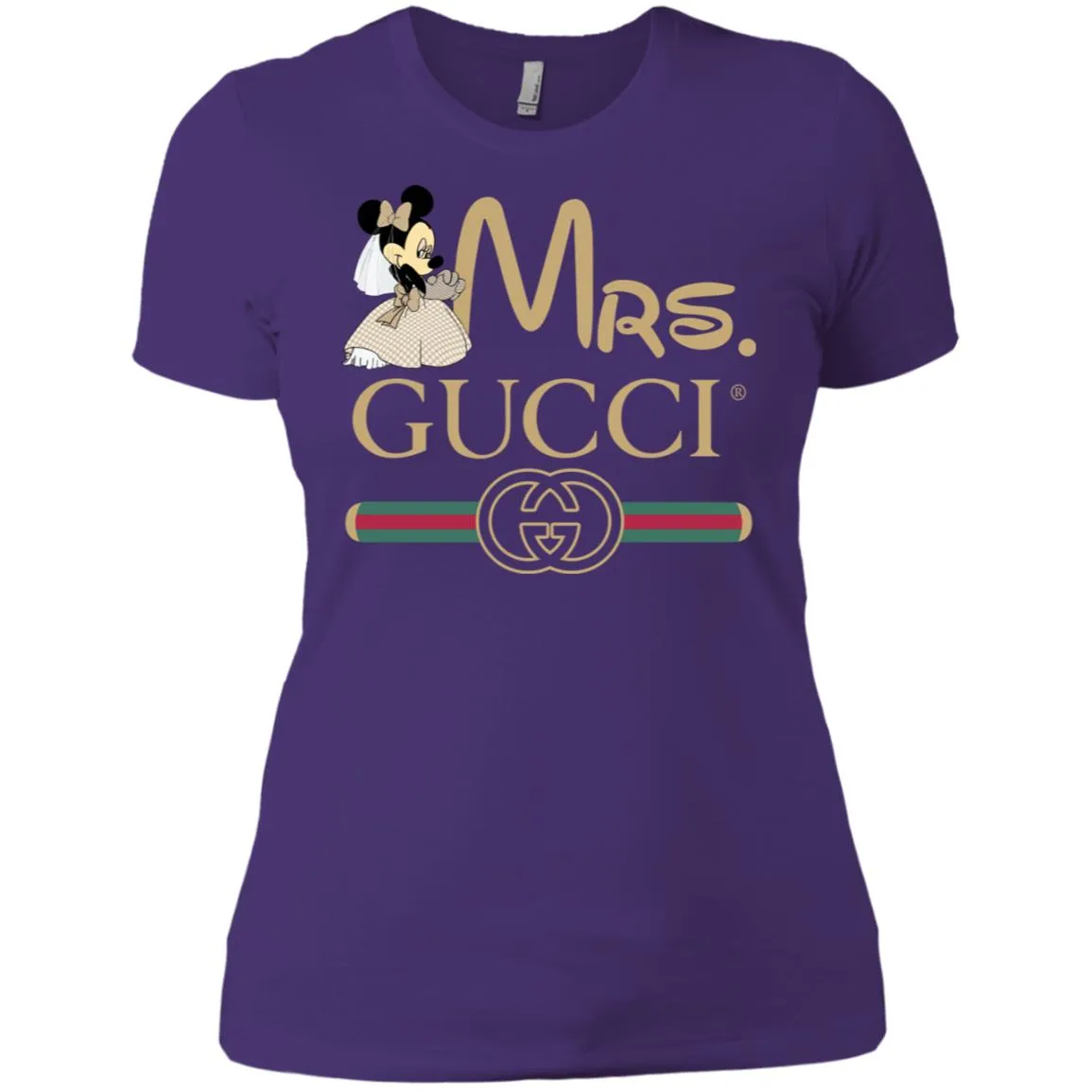 Mrs Minnie Gucci Couple Disney Shirt Valentine's Day T-shirt Women Cotton T-Shirt