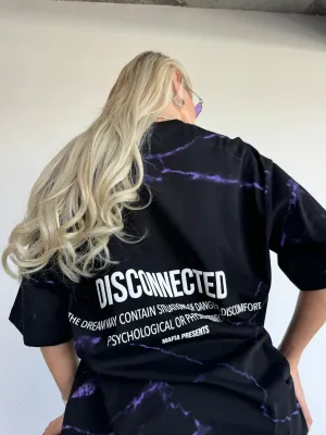 Oversize Disconnected T-shirt - Black and Lila