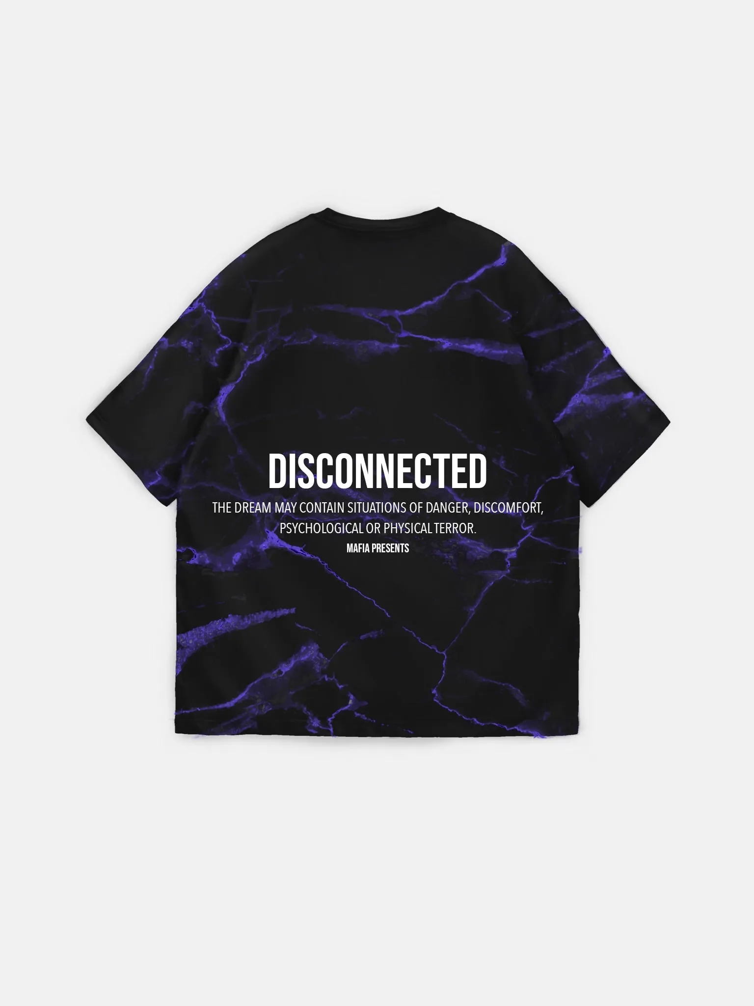 Oversize Disconnected T-shirt - Black and Lila