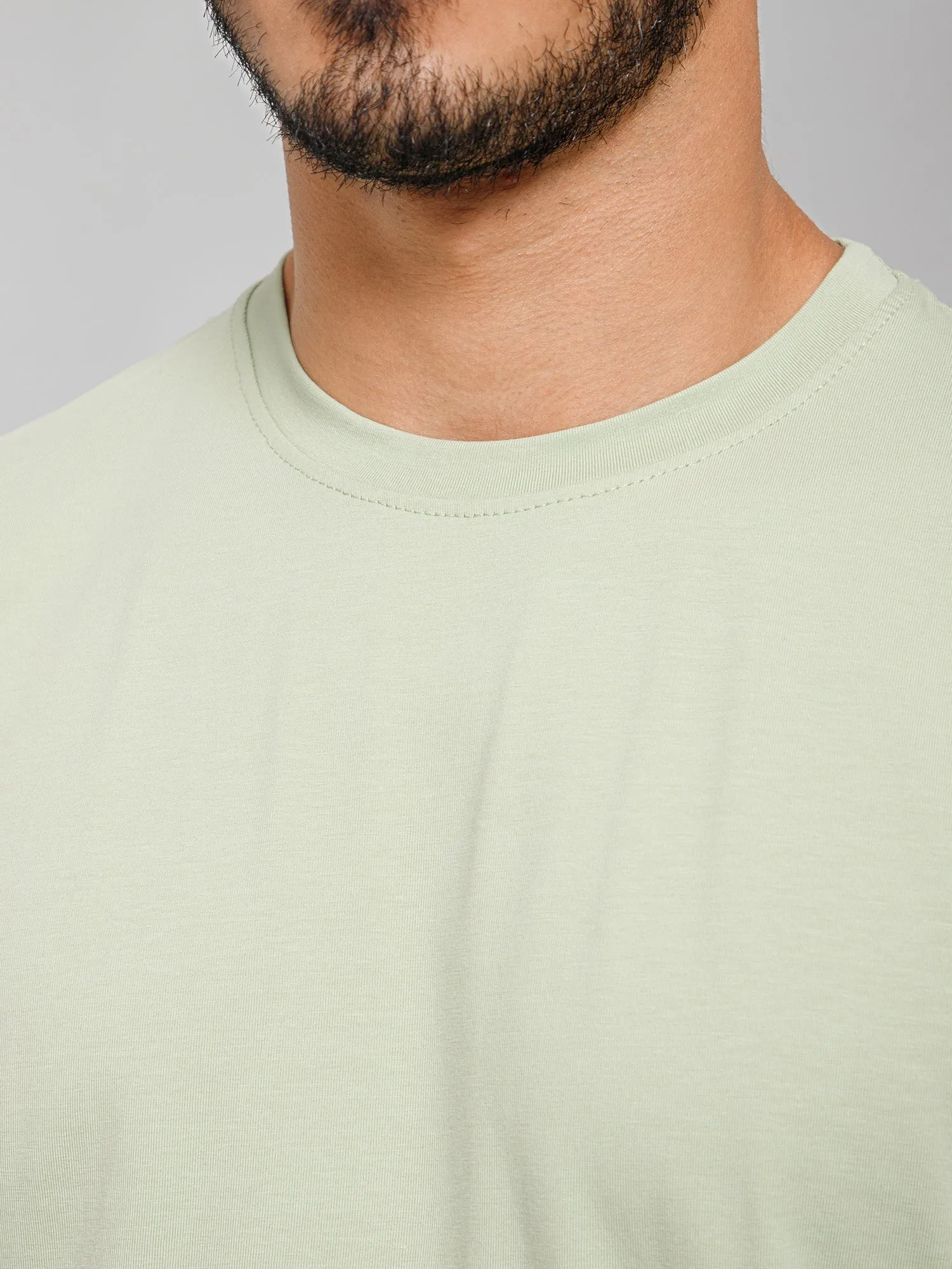 Plain Cotton Lycra Moon Mist T-shirt