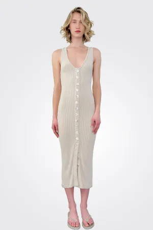 Sleeveless Sweater Dress - Natural