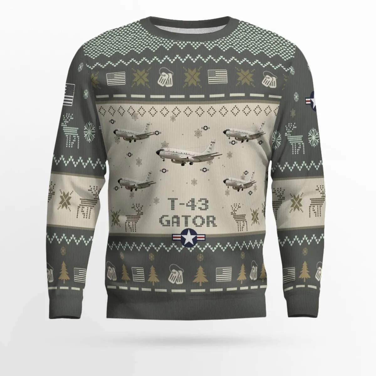 T-43 Gator T43 Aircraft Ugly Sweater, Ugly Sweater Christmas Shirt for Men Dad Veteran