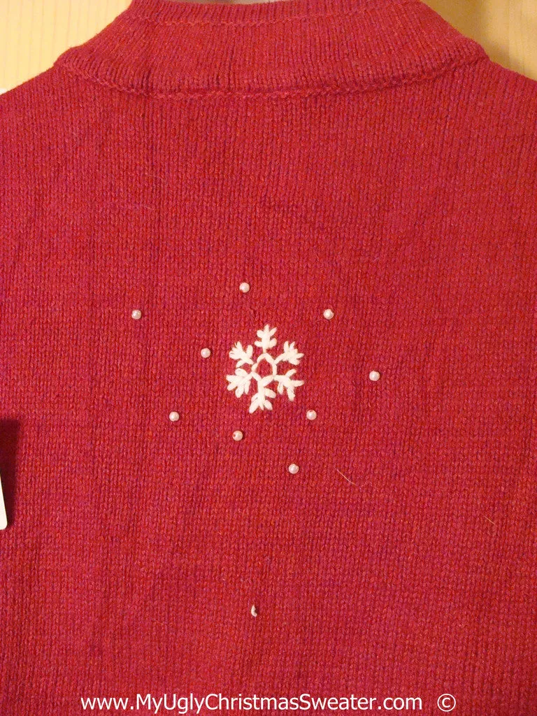 Tacky Christmas Sweater Vest with Dangling Snowmen  (f1392)