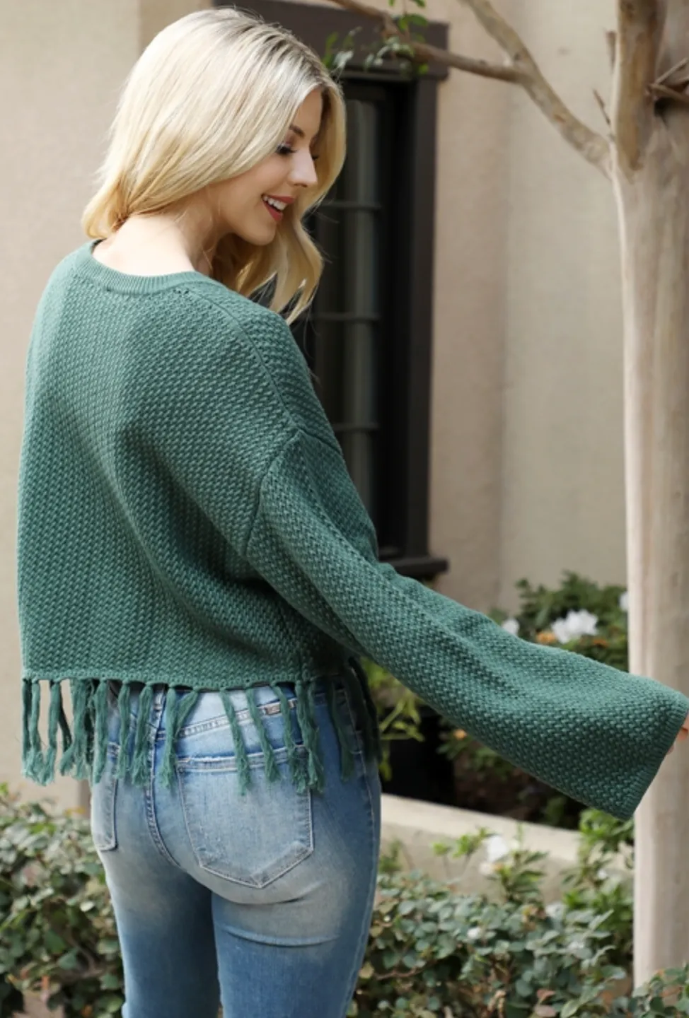 Textured Tassel Crop  (2 colors)