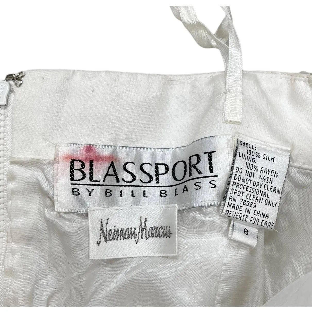 Vintage 90’s Bill Blass Neiman Marcus Sequin Strapless Peplum Top 8 Ivory