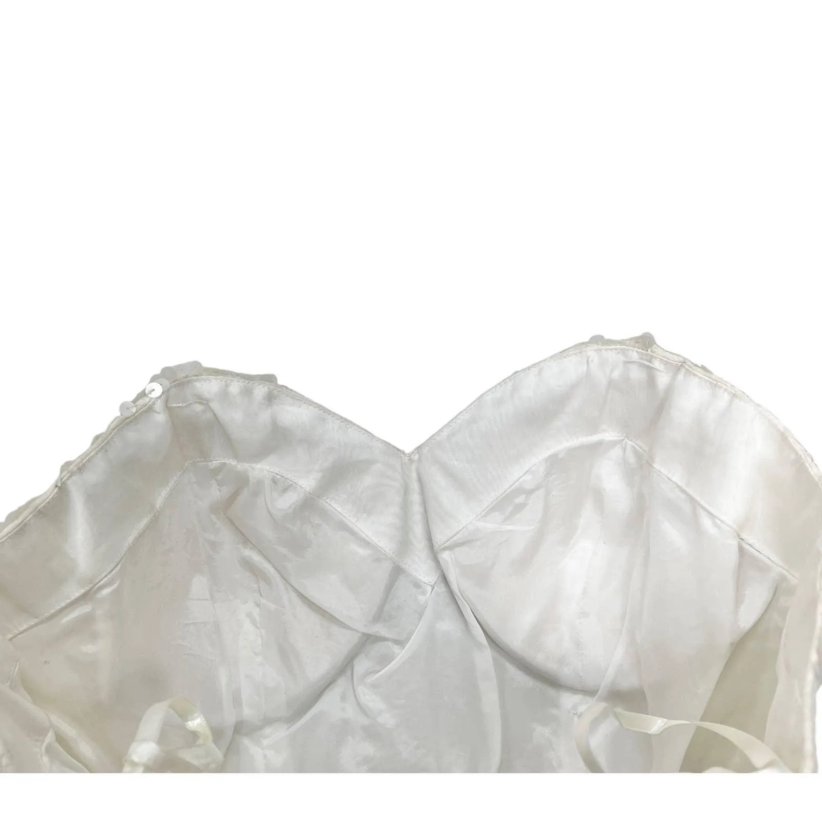 Vintage 90’s Bill Blass Neiman Marcus Sequin Strapless Peplum Top 8 Ivory