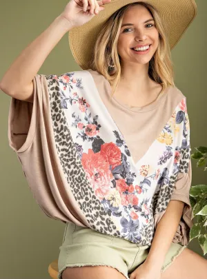 VINTAGE DOUBLE V COLOR BLOCK DOLMAN