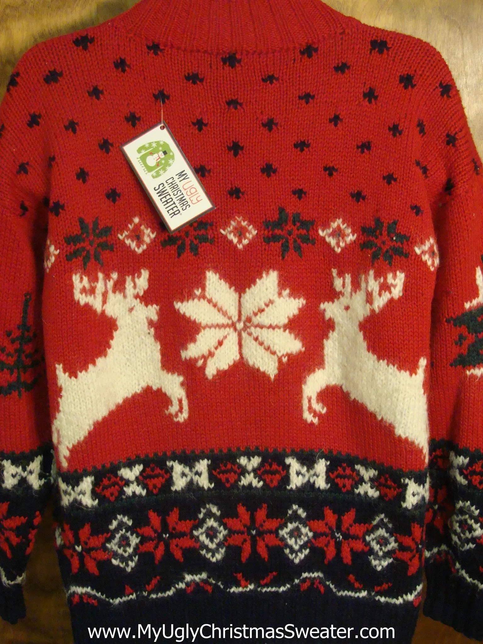 Vintage Snowflakes and Reindeer Tacky Xmas Party Sweater