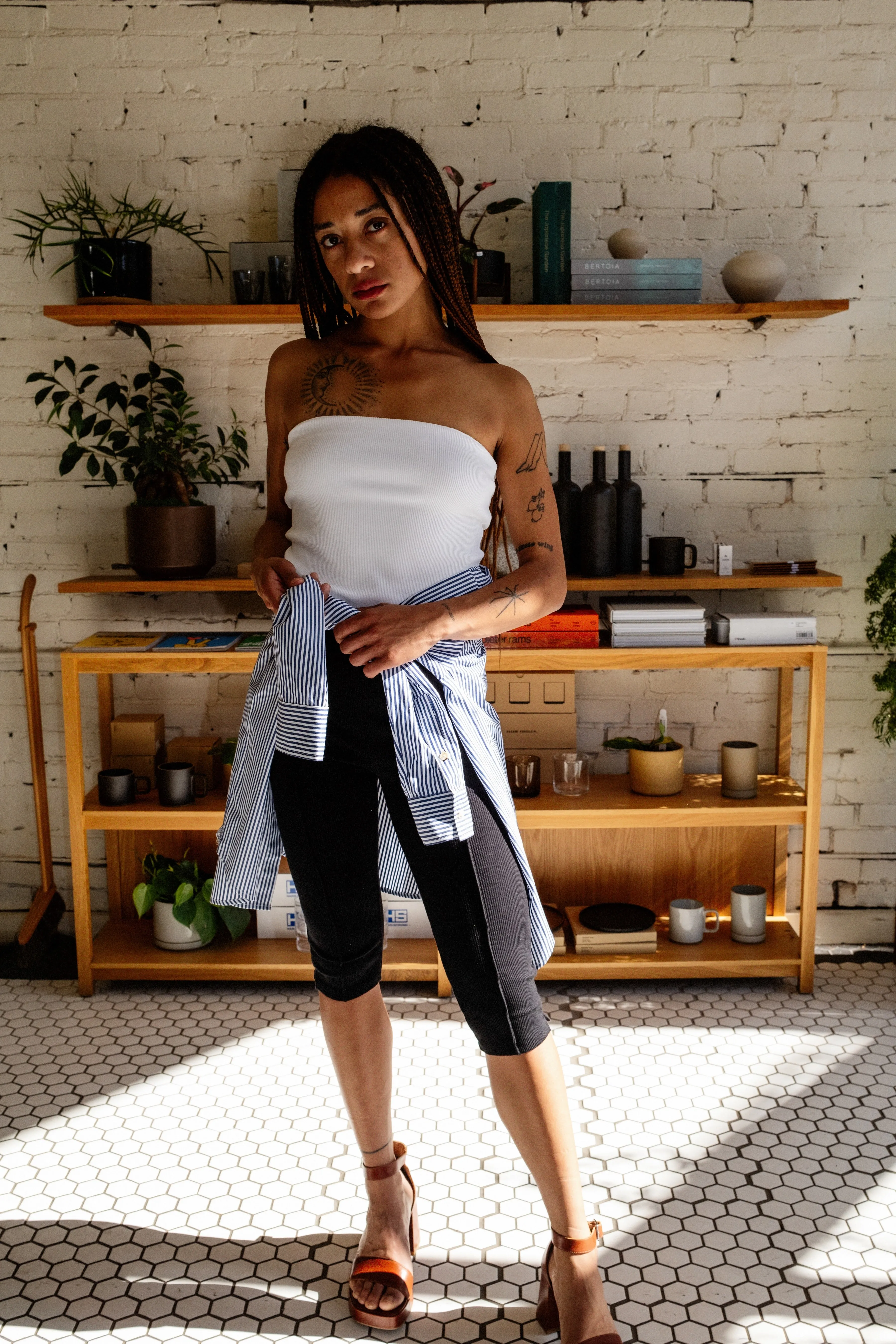 White Rib Tube Top