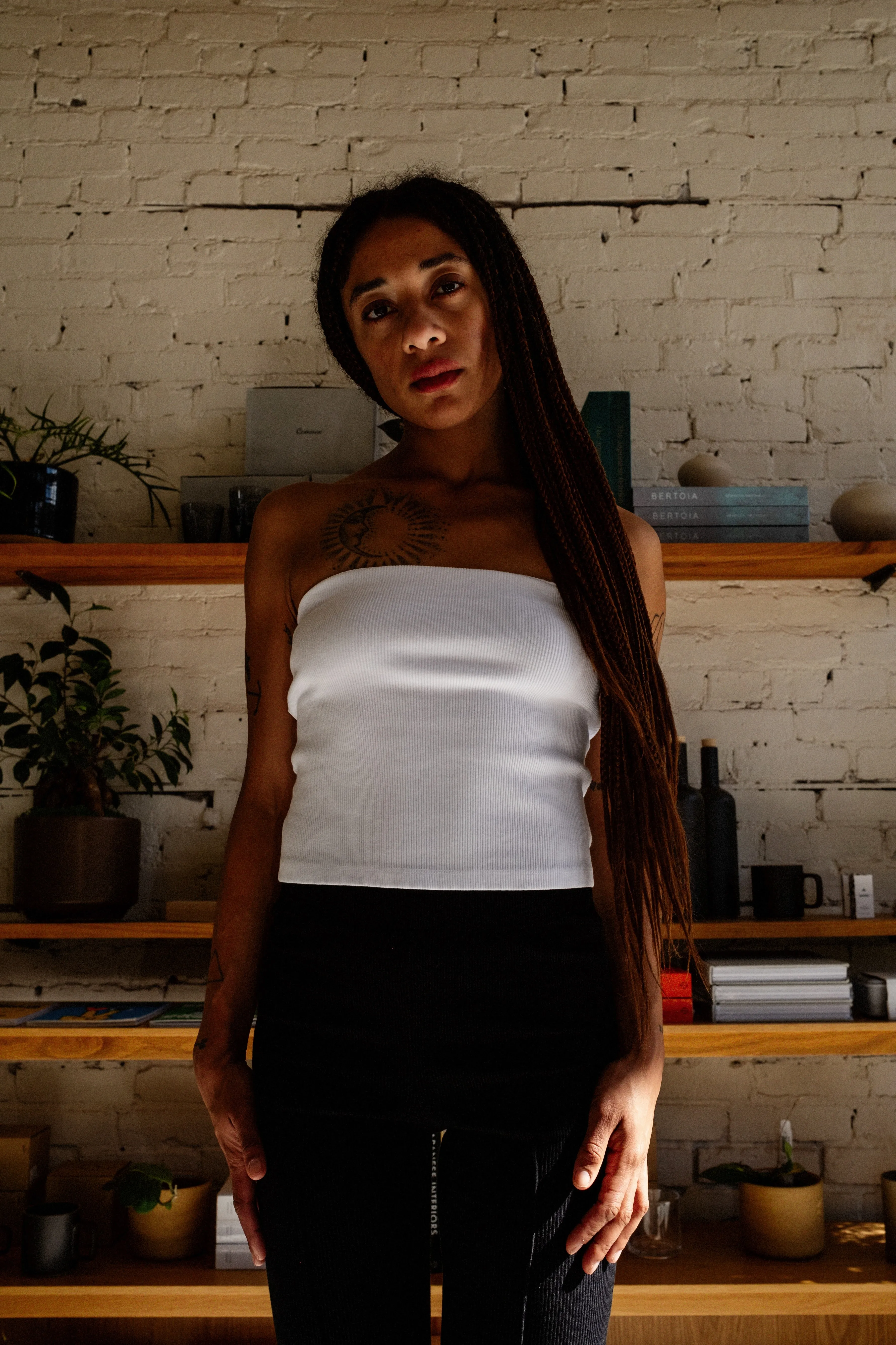 White Rib Tube Top